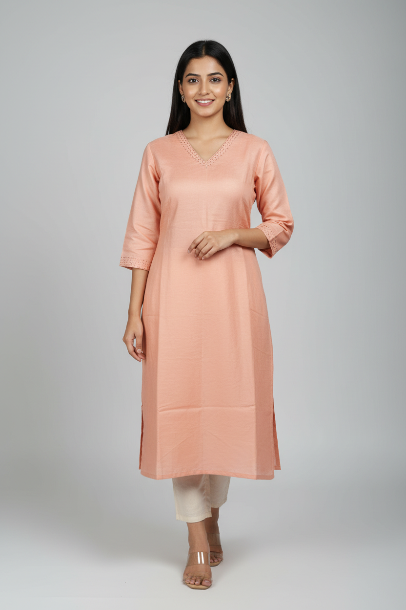 Pure Muslin silk Straight Kurthi