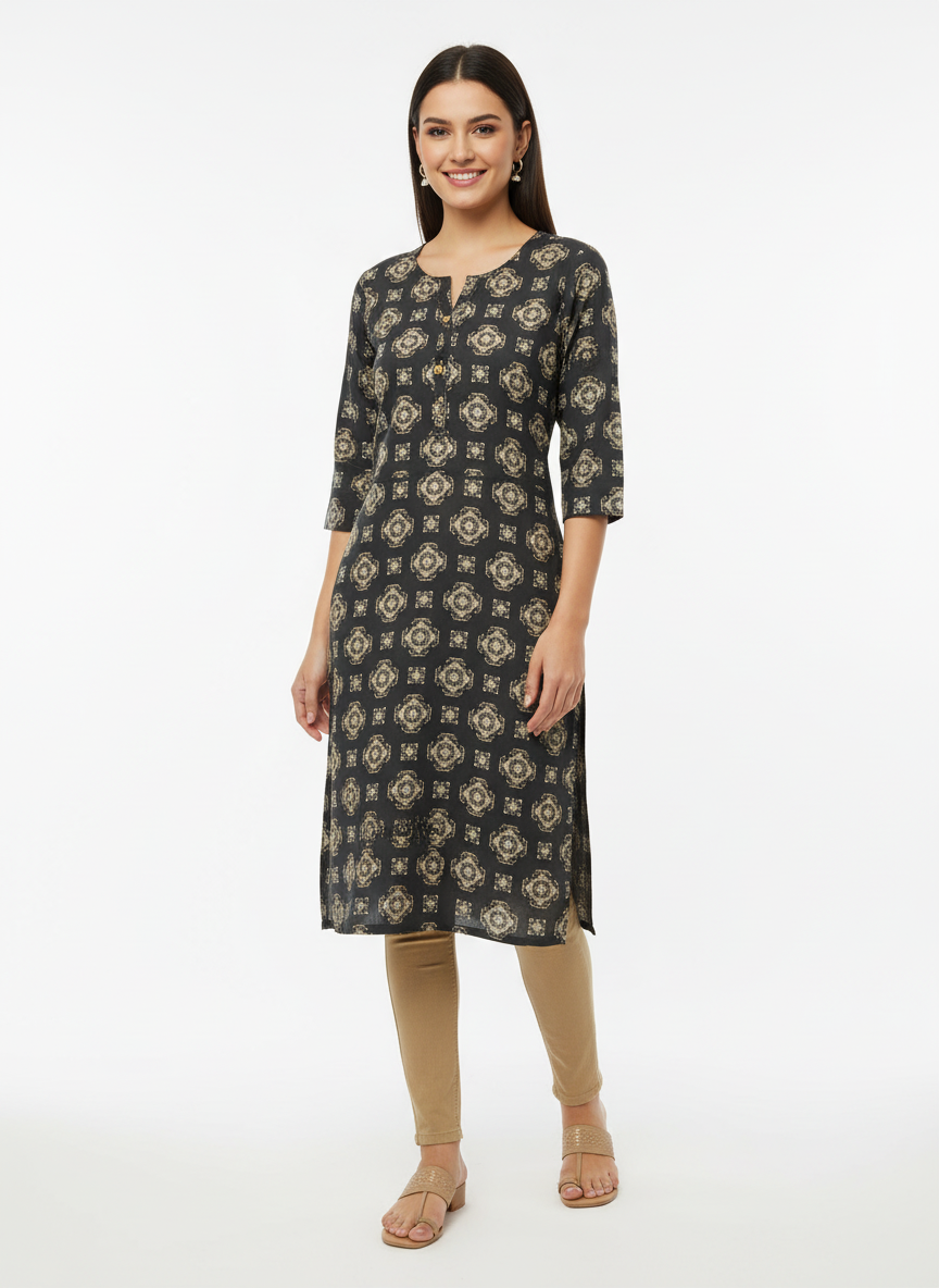 Black Rayon Kurthi