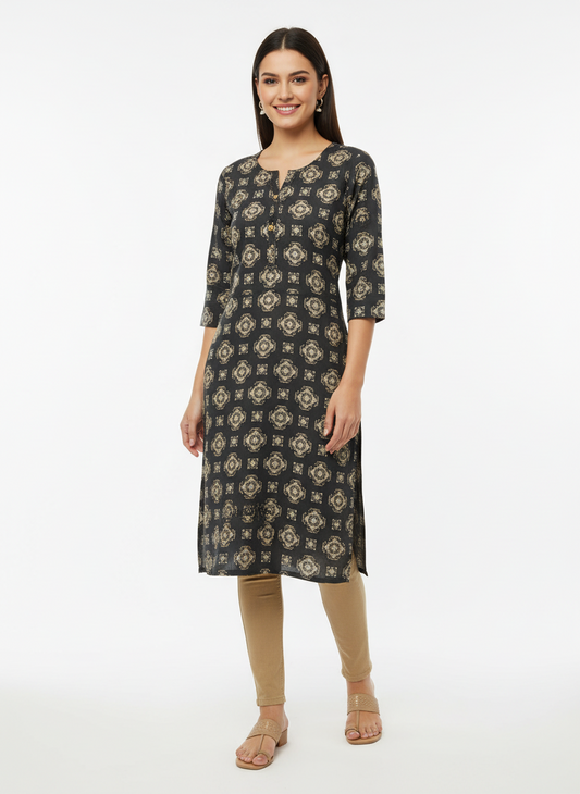 Black Rayon Kurthi