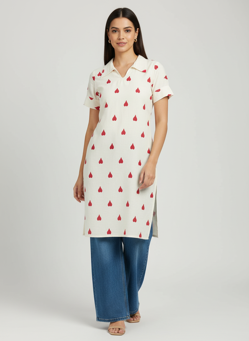 Sweet heart Kora Cotton - Kurthi