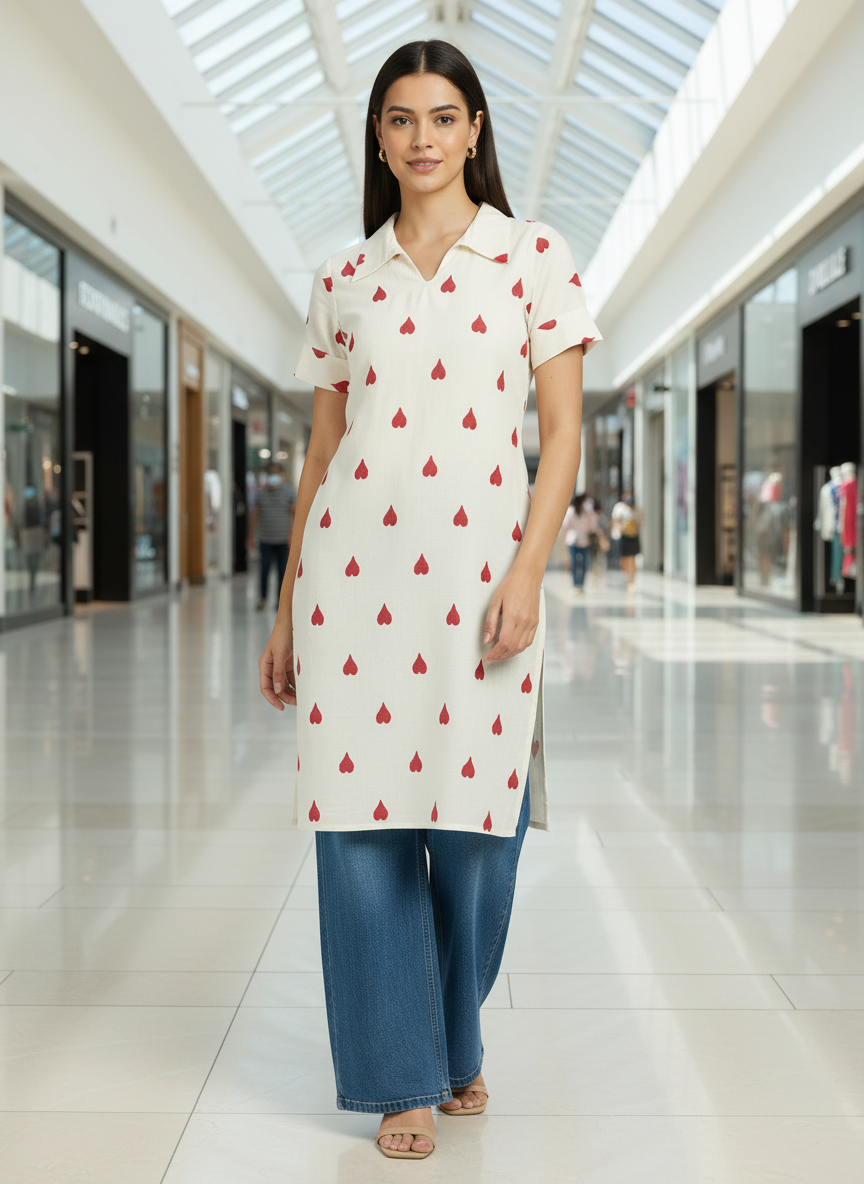 Sweet heart Kora Cotton - Kurthi