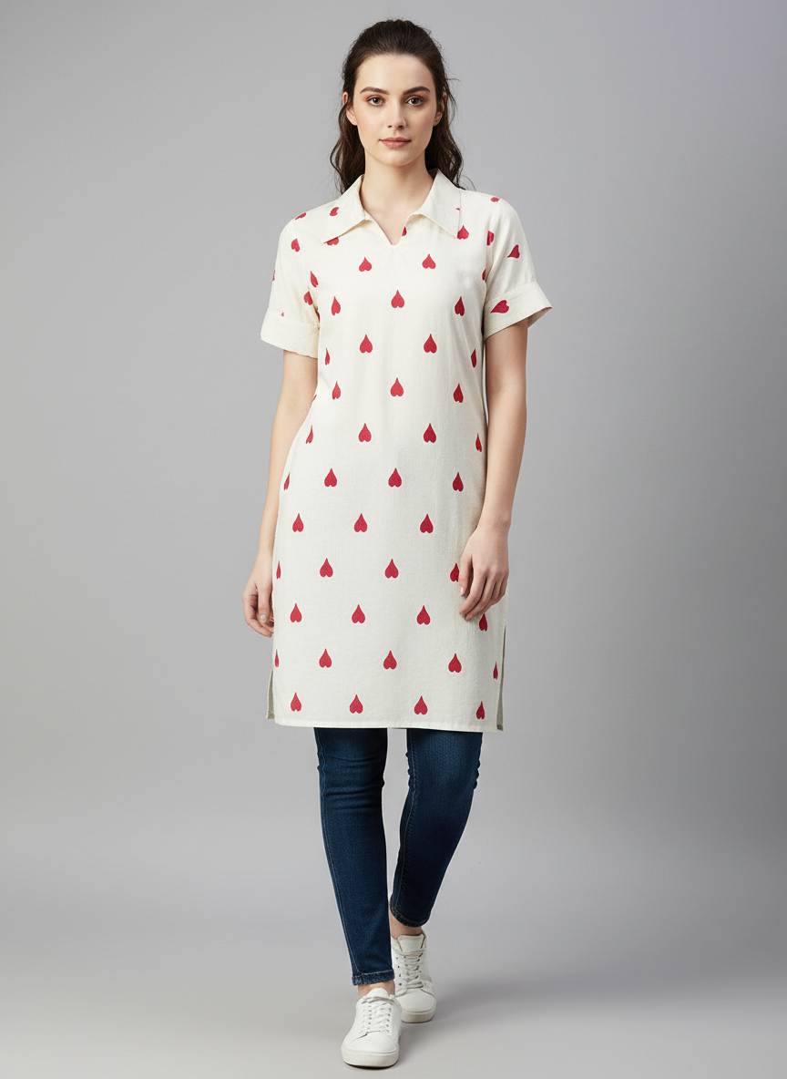 Sweet heart Kora Cotton - Kurthi