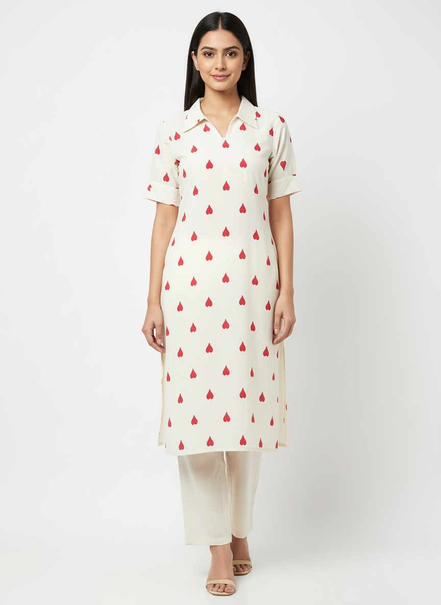 Sweet heart Kora Cotton - Kurthi