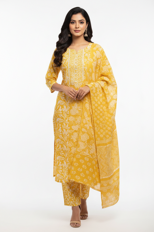 3 Piece Jaipur cotton Suit
