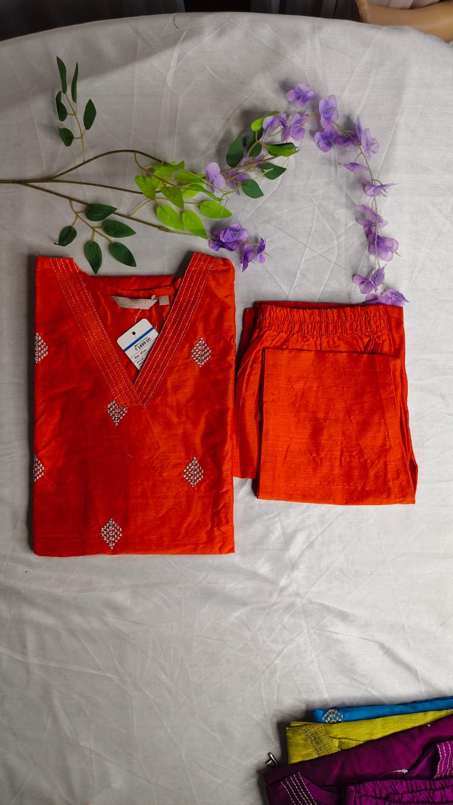 Avaasa- Slub Cotton Co ord set- Orange