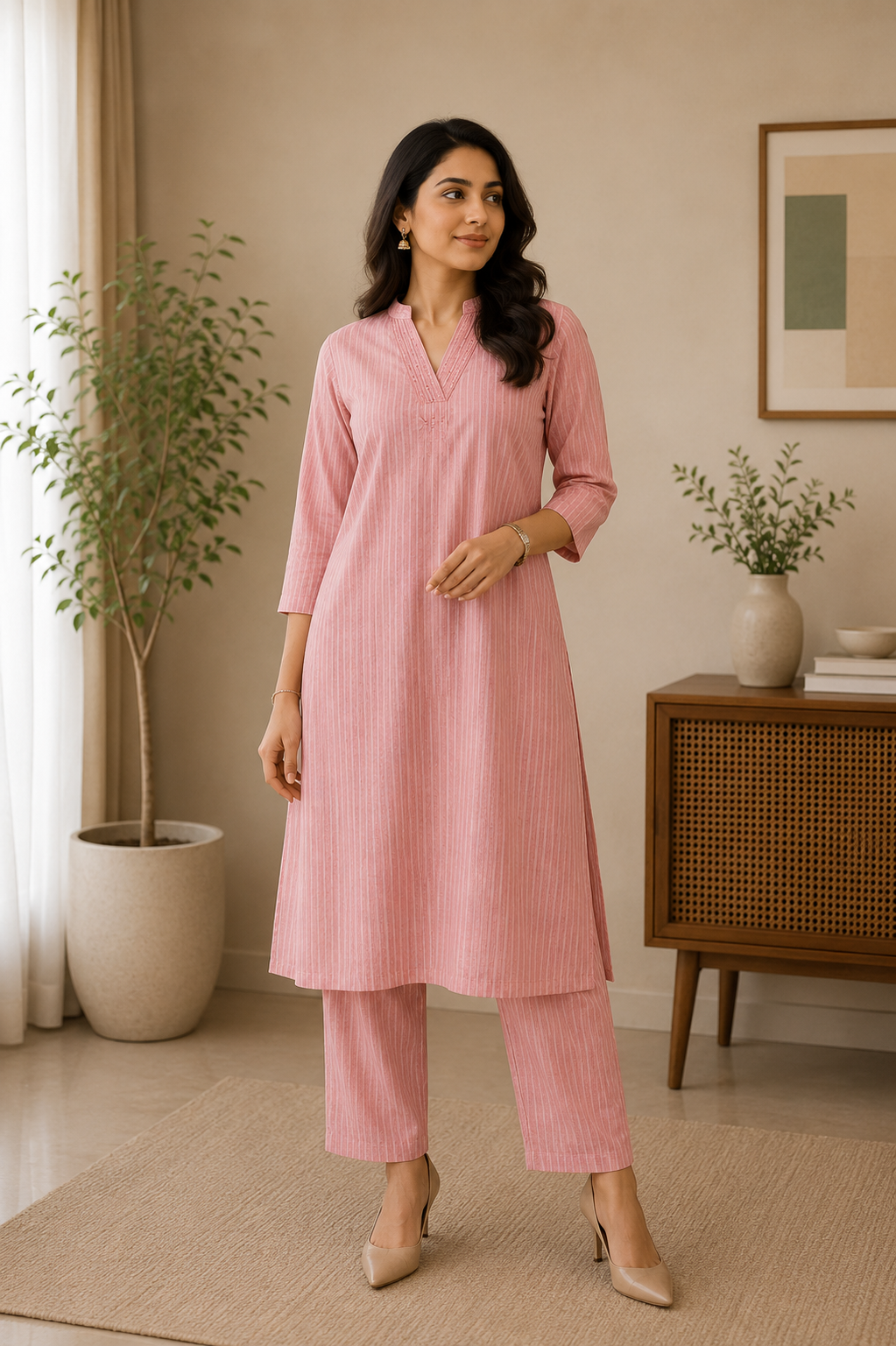 Avaasa - Rayon Office Wear -Light Pink