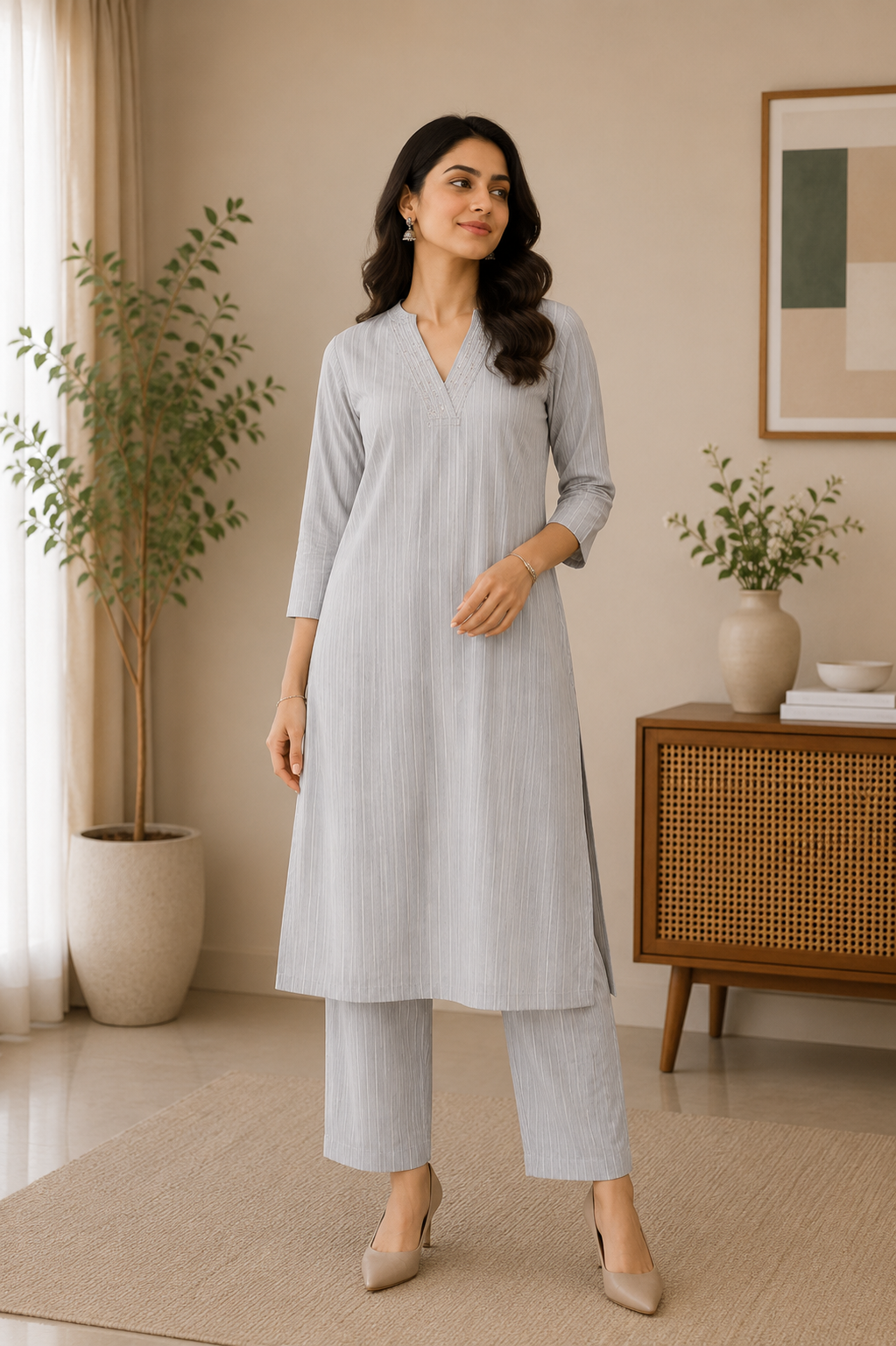 Avaasa - Rayon Office Wear -Ivary