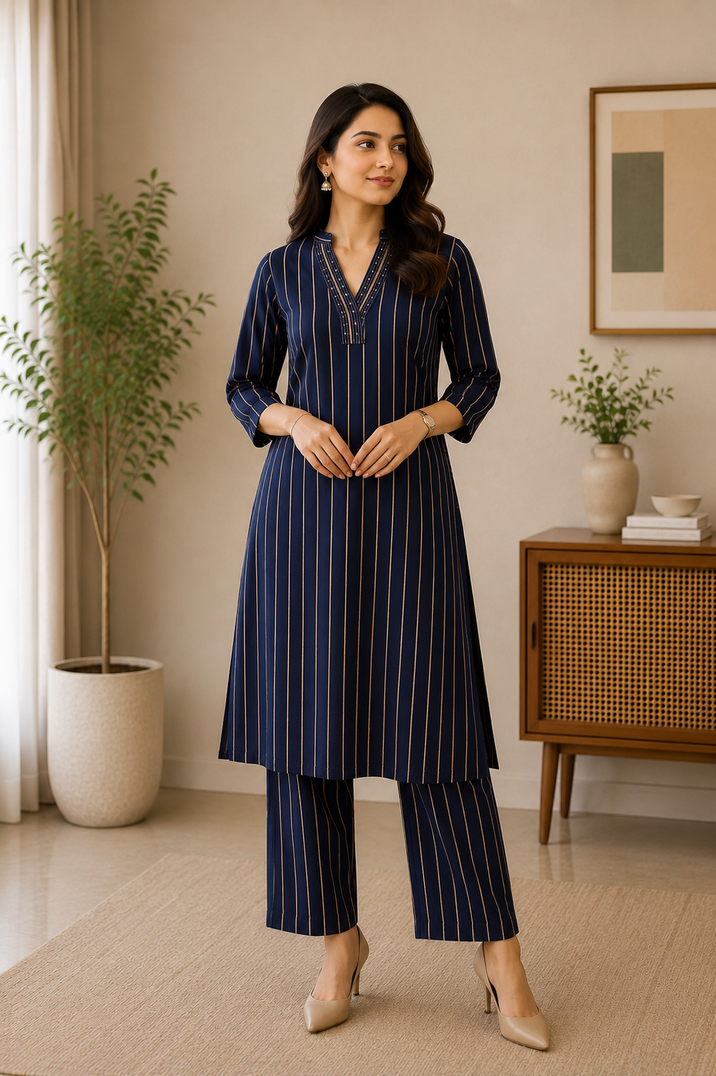 Avaasa - Rayon Office Wear -Blue