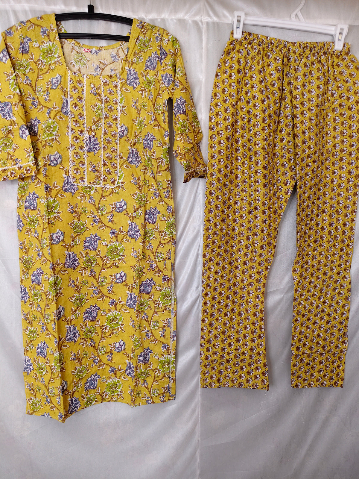 Kalamkari Jaipur cotton Co ord Set- Light Green
