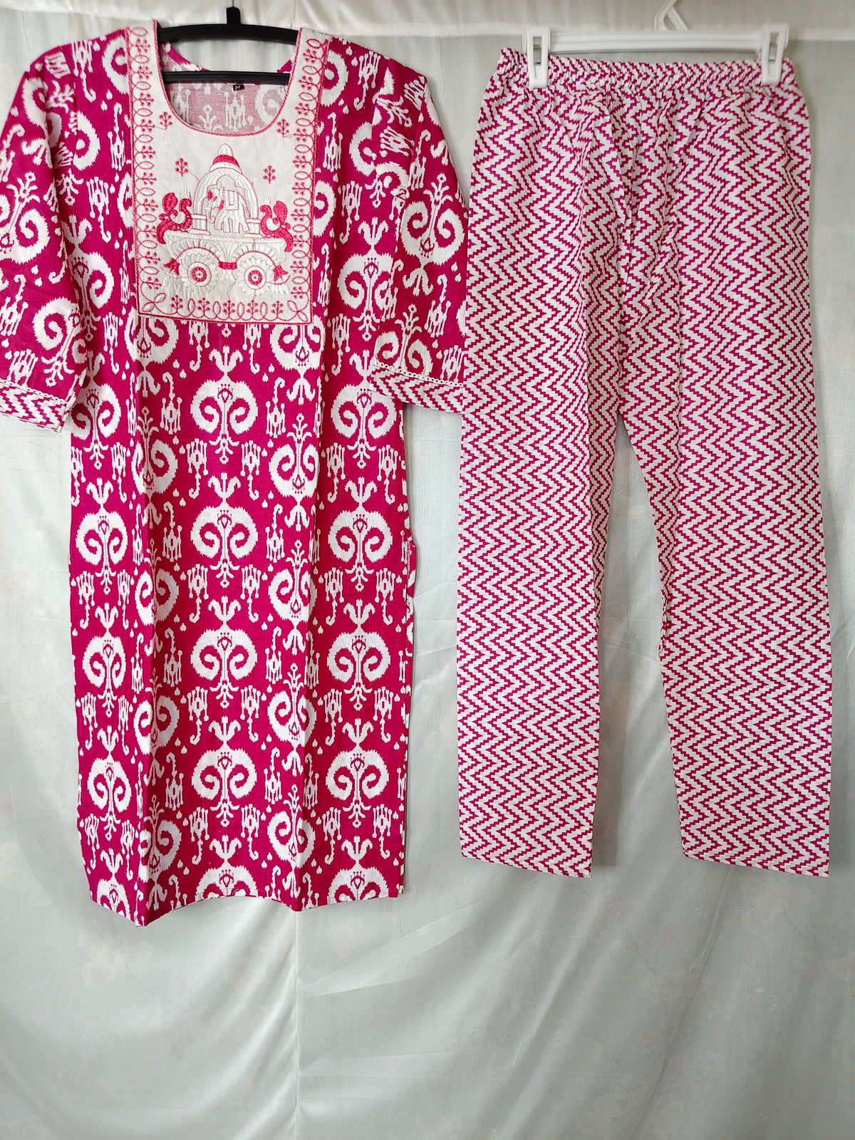 Kalamkari Jaipur cotton Co ord Set-  Pink