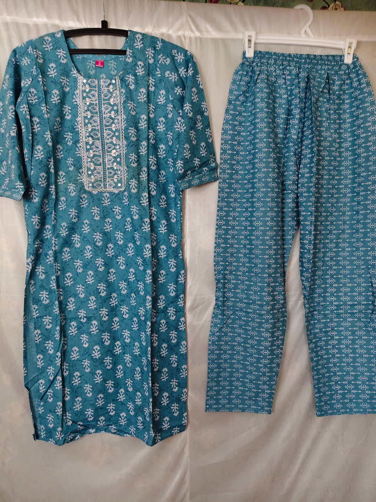 Kalamkari Jaipur cotton Co ord Set- Blue