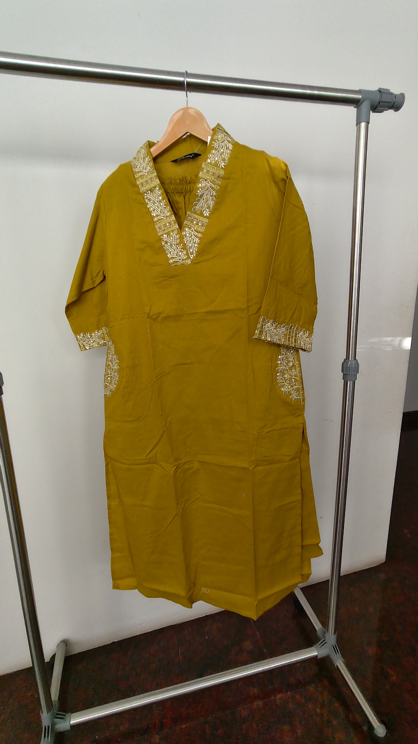 Maahi- Premium Dabu Cotton- Co Ord set- Lemon Yellow
