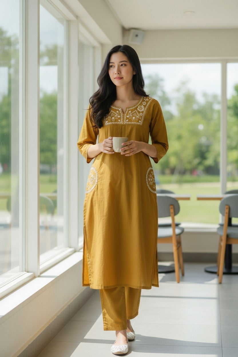 Shanaya- Premium Dabu Cotton Co ord Set